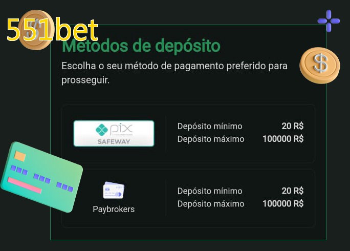 O cassino 551betbet oferece uma grande variedade de métodos de pagamento